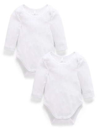 Easy neck L/S Bodysuit 2 pack - WHITE