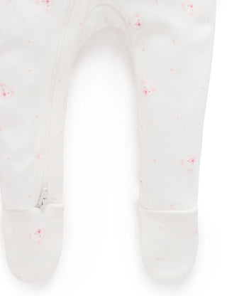 2 Pack Zip Growsuit - Pale Pink Bear