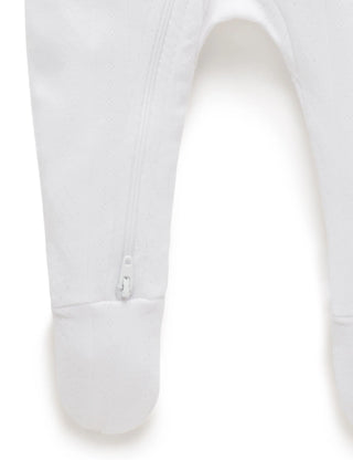 Pointelle Growsuit & Hat Pack - White