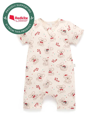 Short Sleve Zip Growsuit - Koala Cheer