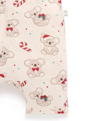 Short Sleve Zip Growsuit - Koala Cheer