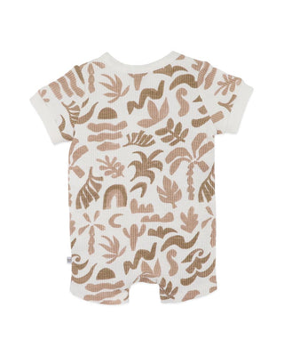 ABSTRACT OASIS PRINT MOCHA SS ZIPSUIT