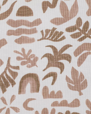 ABSTRACT OASIS PRINT MOCHA SS ZIPSUIT