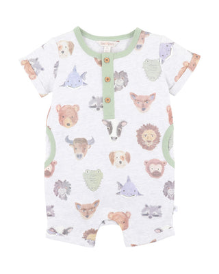 WILDLINGS PRINT SS HENLEY ROMPER