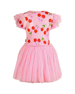 POLKA CHERRY SHORT SLEEVE CIRCUS FRILL DRESS