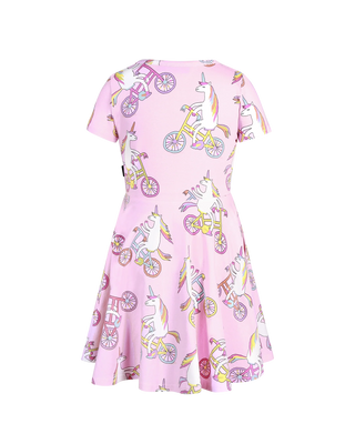 UNICORN BIKE SHORT SLEEVE WAISTED DRESS