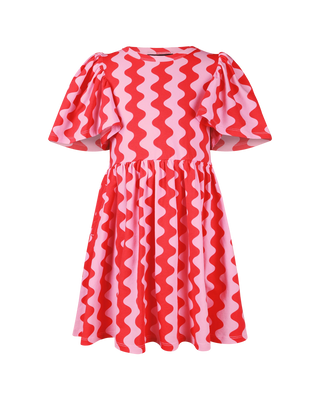 WAVY SHORT SLEEVE HOLIDAY DRESS