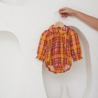 Rainbow Tartan Collared Playsuit