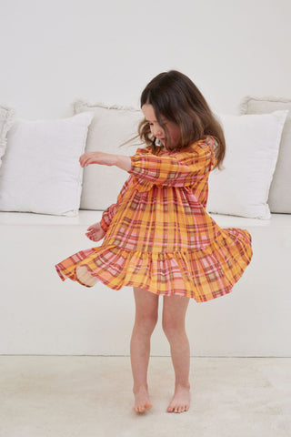 Rainbow Tartan Woven Dress
