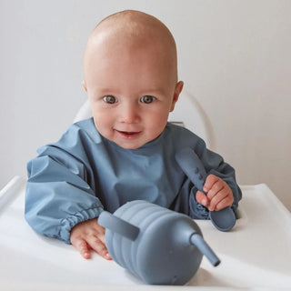 Recycled Long Sleeve Bib - Two-tone Blue