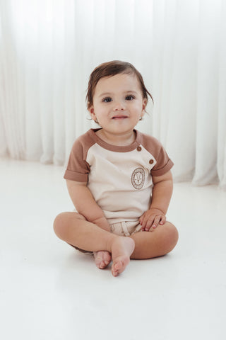 Lion Embroidered Raglan Tee