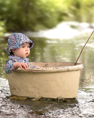 Swim Bell Hat Ripple - Wattle Dusk