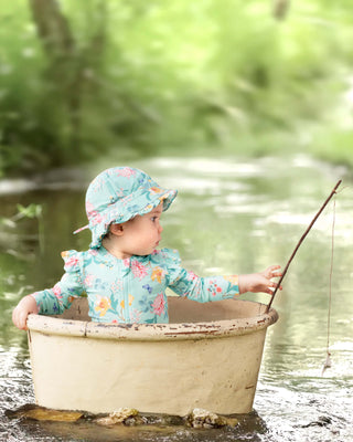 Swim Bell Hat Ripple - Waratah Mint