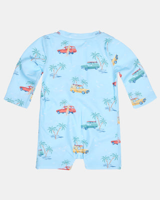 Swim Onesie L/S Splash - Swell Seekers Sky
