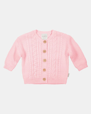 Organic Cardigan Yummy - Misty Rose