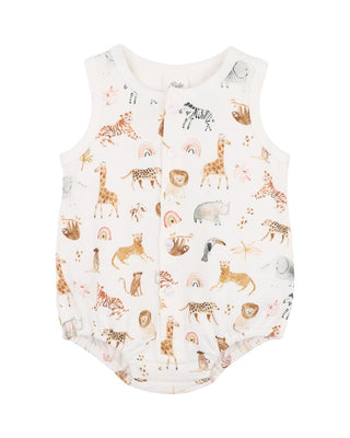 BILLIE PRINT ORGANIC BUTTON FRONT BODYSUIT
