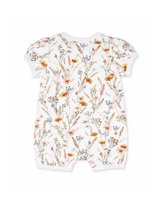 TAYLOR ORGANIC FLORAL SS ZIP ROMPER