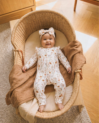 TAYLOR ORGANIC FLORAL LS ZIPSUIT