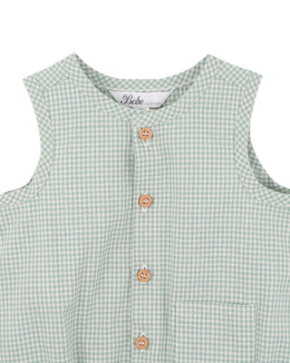 SCOUT CHECK BUTTON UP BODYSUIT
