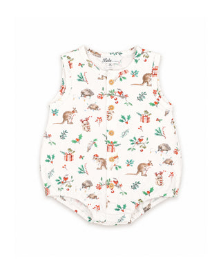 FESTIVE PRINT BUTTON UP BODYSUIT
