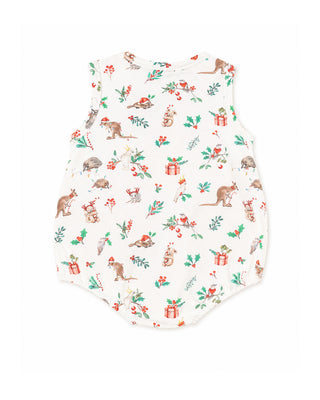 FESTIVE PRINT BUTTON UP BODYSUIT