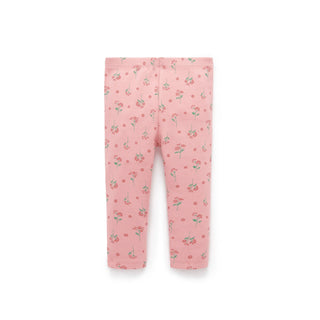 THICK RIB LEGGINGS - BLUSH WOODLAND FLOWER PRINT