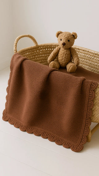 Heirloom Knit Blanket  - Chocolate