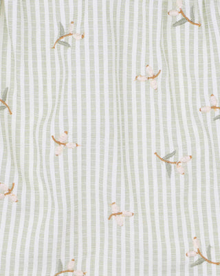 ORCHARD BLOOM EMB. STRIPE OVERLAY DRESS