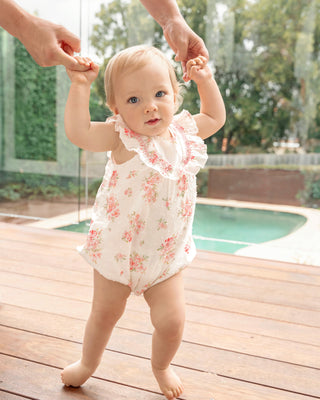 CHELSEA FRILL YOKE ROMPER