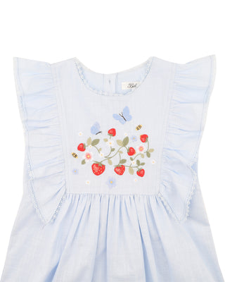 POPPY EMB. YOKE DRESS 3-7Y