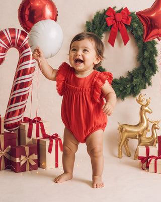 FESTIVE STRIPE BROIDERY BODYSUIT