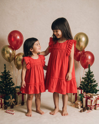 FESTIVE BROIDERY DRESS 3-7Y