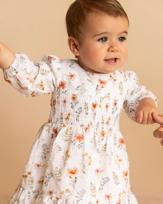 GEMMA ORGANIC SHIRRED DRESS