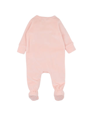 FERN VELOUR EMBROIDERED ZIP ONESIE