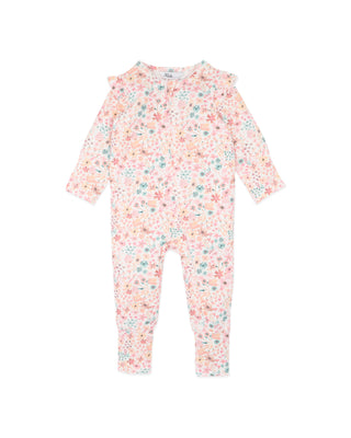 FERN FLORAL ORGANIC LS ZIPSUIT