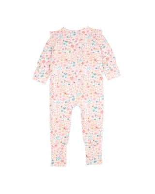 FERN FLORAL ORGANIC LS ZIPSUIT