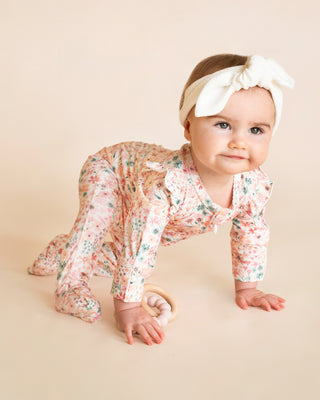 FERN FLORAL ORGANIC LS ZIPSUIT