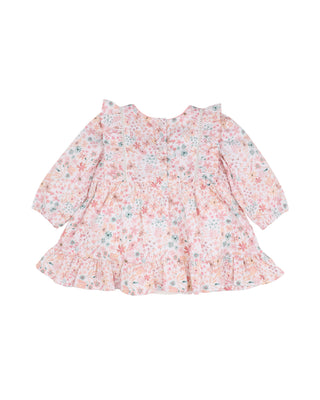 FERN FLORAL ORGANIC OVERLAY DRESS