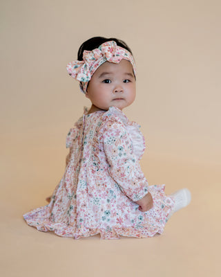 FERN FLORAL ORGANIC OVERLAY DRESS