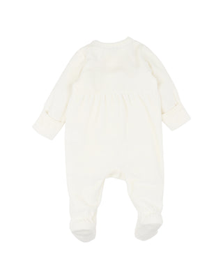 WINNIE EMB. VELOUR ZIP ONESIE