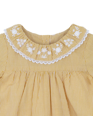 WINNIE EMB. GINGHAM OVERLAY DRESS