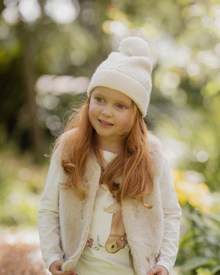 WINNIE EMB. FAUX FUR VEST 3-7 YRS