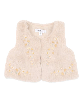 WINNIE EMB. FAUX FUR VEST