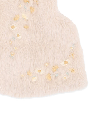 WINNIE EMB. FAUX FUR VEST