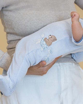 AXEL STRIPE ORGANIC LS  ZIPSUIT