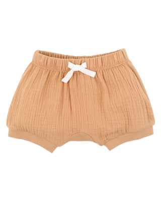RIB BACK PULL ON CRINKLE SHORTS