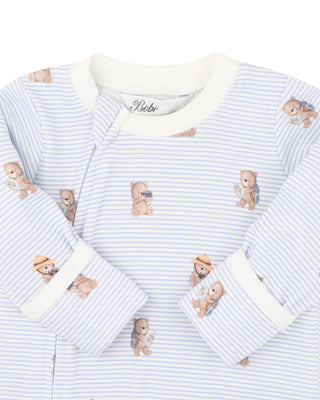 BRADY STRIPE ORGANIC LS ZIPSUIT
