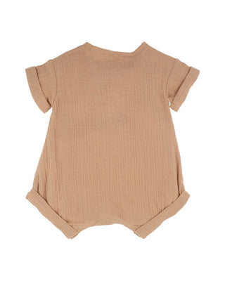 SWAY TEXTURED EMBROIDERED LION ROMPER
