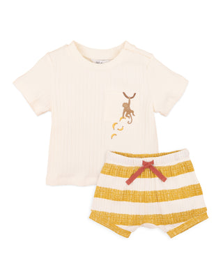 SWAY ORGANIC WIDE RIB SHORTS & TEE SET