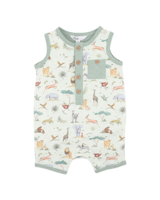 SWAY PRINT ELEPHANT ROMPER